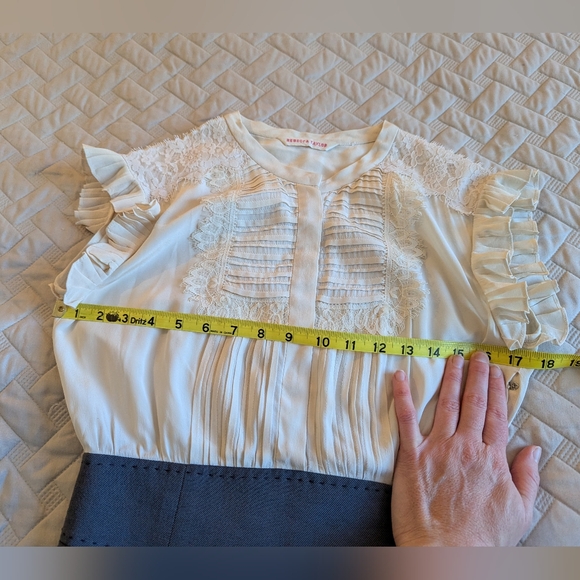 Rebecca Taylor Ivory Lace Victorian Secretary Sheath Career Dress sz 2 - Picture 14 of 16